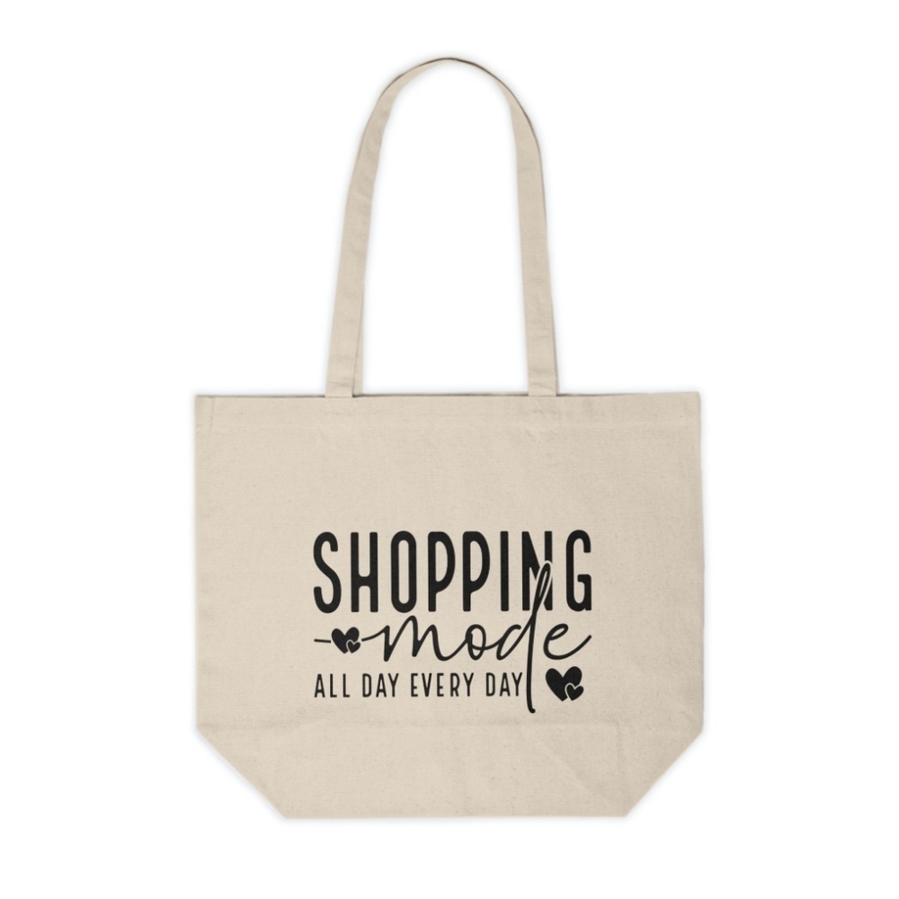 Shopping Mode All Day Everyday Custom Canvas Tote Bag